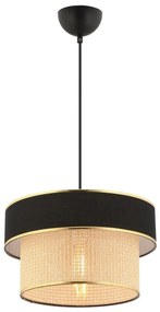 Függőlámpa kábellel ERO 1xE27/60W/230V fekete/bézs