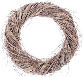 Szálas koszorú szürkésbarna, átmérő 30 cm