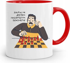 Sakkozóknak Piros Bögre Születésnapi Ajándék fényképes nyomtatással