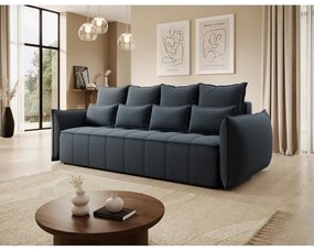 Kék zsenília kinyitható-tárolóhelyes kanapé 242 cm Weltton – ELTAP