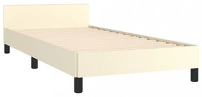 krémszínű ágykeret fejtámlával matrac nélkül 100x200 cm