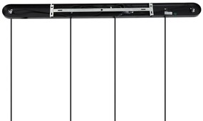 Art Deco függőlámpa fekete füstüveggel, négyszögletes, 4-es - Bao