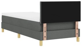 Box Spring ágy matraccal &amp; LED világítással Sötétszürke 90x190 cm Szövet