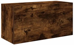 füstös tölgyszínű szerelt fa fali fürdőszobaszekrény 60x25x30cm