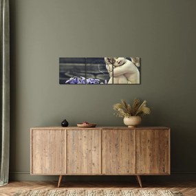 Egy angyal képe virággal (órával) (90x30 cm)