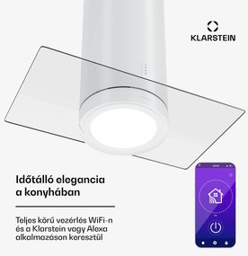 Klarstein Beretta Premium Smart, sziget páraelszívó, 544 m³/h, alkalmazás, elszívás/légkeringetés, LED, aktívszenes szűrő