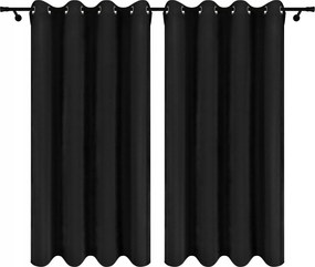 Velúr Függöny Átvezetőkkel 140x250 Fekete Függöny 2 Db