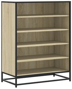 vidaXL sonoma tölgy színű szerelt fa és fém cipőszekrény 75x38x97,5 cm