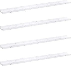 vidaXL Falpolc polcokkal 4 pcs Fehér márvány 100 x 9 x 3 cm Faanyag