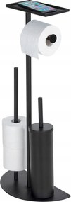 Wc-kefe Tartó Állvány Fém Fekete Wenko Polccal