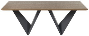 Design Fekete És Sötét Fa Étkezőasztal 200 x 100 cm SINTRA Beliani