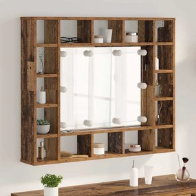 Tükörszekrény polcokkal Régi fa 91 x 15 x 76.5 cm Faanyag