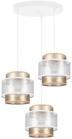 Belis Csillár zsinóron GABI 3xE27/60W/230V arany/fehér á. 45 cm BE0801