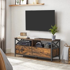 TV-szekrény 2 fiókkal 120 x 50 x 40 cm rusztikus barna