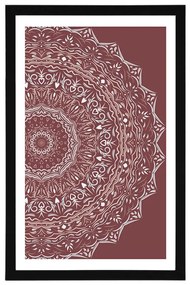 Poszter paszportuval Mandala vintage stílusban rózsaszínben