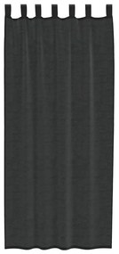 vidaXL 2 db fekete fátyolfüggönyök fülecske tetejével 140x260 cm