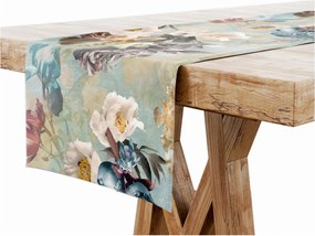 Dekorációs Futófelület 40x100 Virágok Türkiz 7628