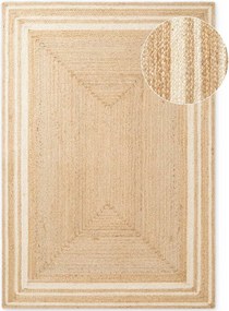 Krémszínű-natúr színű kétoldalas-kézi szövésű juta szőnyeg 160x230 cm Jutta – Hanse Home