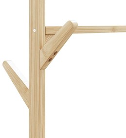 bambusz ruhaállvány polcokkal és kerekekkel 100x38x175,5 cm