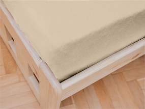 Jersey gumis lepedő gyerekágyhoz világos bézs 70 x 140 cm