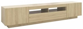 sonoma tölgy színű TV-szekrény LED-lámpákkal 200 x 35 x 40 cm