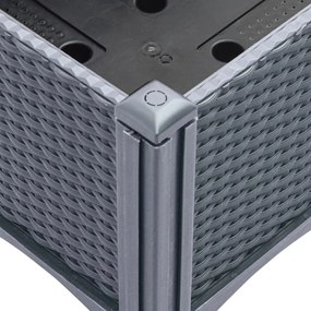 vidaXL kékszürke PP rácsos kerti ültetőláda 200 x 160 x 42 cm