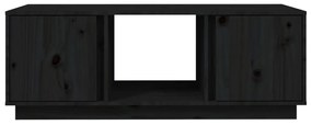 Fekete tömör fenyőfa dohányzóasztal 110x50x40 cm