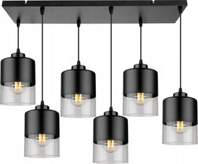 Mennyezeti Lámpa Lógó Csillár Üveg Lámpabúra Fekete Loft Asztal Felett Sziget