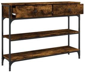 füstös tölgy színű szerelt fa tálalóasztal 100x25x75 cm