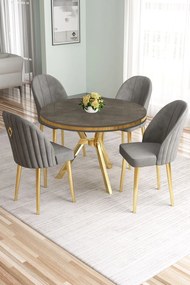 Mos étkezőgarnitúra, antracit-arany, 90 cm – TR240CHR2911