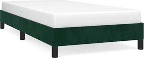 vidaXL sötétzöld bársony ágykeret matrac nélkül 90x190 cm