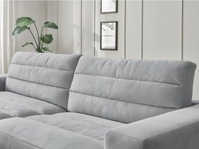 Világosszürke bársony sarokkanapé (bal oldali-heverő résszel) Sierra – Bobochic Paris