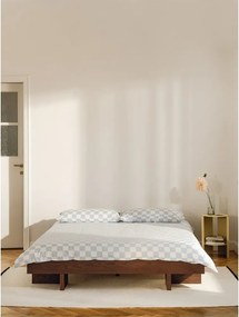 Világoskék-krémszínű egyszemélyes pamut-szatén paplanhuzat 140x200 cm Plu – noo.ma