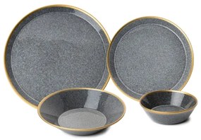 16 darabos étkészlet antracit/arany/porcelán