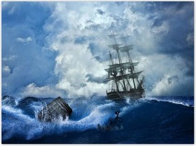 Poszterek 135x100 Vihar Tenger Hajó Tájkép