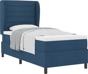 vidaXL Boxrugós ágy matracmal fejtámlával Kék 80 x 200 cm szövet