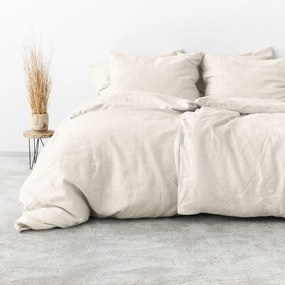 Goldea lenvászon keveréket tartalmazó ágyneműhuzat - elefántcsont 140 x 200 és 70 x 90 cm