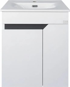 TMP VISION 55 fali függesztett fürdőszobai bútor - SKY E-8099-55 porcelán mosdóval - 55 x 46 cm