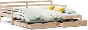 vidaXL kihúzható heverő fiókokkal matrac nélkül 90 x 200 cm
