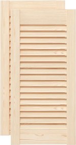 vidaXL 2 db tömör fenyőfa lamellás szekrényajtó 61,5x29,5 cm