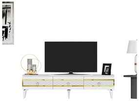 TV asztal/szekrény Vadiki 2 (fehér + arany) . 1095403