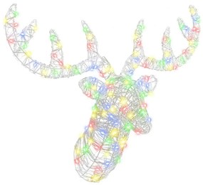 Rénszarvas fej 140 LED-del színes 60 cm Akril