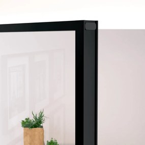 fekete edzett üveg és alumínium vékony beltéri ajtó 76x201,5 cm