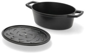 Indukciós tűzhelyhez alkalmas öntöttvas edény fedővel 3,8 l – Holm