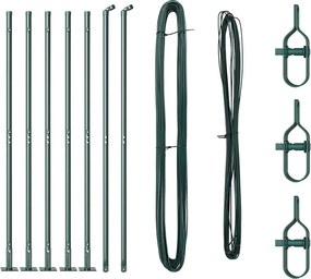 vidaXL Kerítésoszlop 7 pcs Zöld Acél