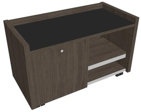 Verno mobil konténer 100 x 50 cm üveggel, bal, antracit tölgy / fekete