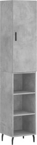 vidaXL betonszürke szerelt fa magasszekrény 34,5x34x180 cm