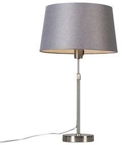 Acél asztali lámpa szürke árnyékolóval, 35 cm állítható - Parte
