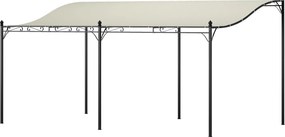 Outsunny Falra Dőlő Pergola Tetővel, Vízzáró Napernyő, Önálló Kert Pavilon Terasz Kerti Napernyő kb. 3x5x2.5 m Krémfehér | Aosom