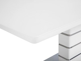 Étkezőasztal Fehér Rozsdamentes Acél 180/220 x 90 cm Bővíthető HAMLER Beliani
